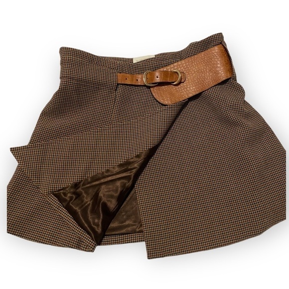 NWT Divine Heritage Asymmetrical Plaid Wrap Mini Skirt, Size S‎ - Picture 4 of 14